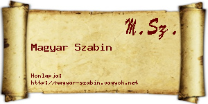 Magyar Szabin névjegykártya